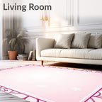Pink Berry Branch Snowflakes Rug