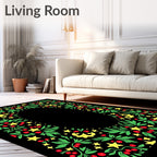 Folksy Green Berry Star Garland Rug
