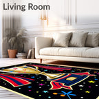 Golden Trophy With Stars And Ribbons Rug