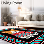 Cute Corgi Winter Scarf Portrait Rug