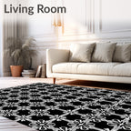Classic White Bloom Geometric Arrangement Rug
