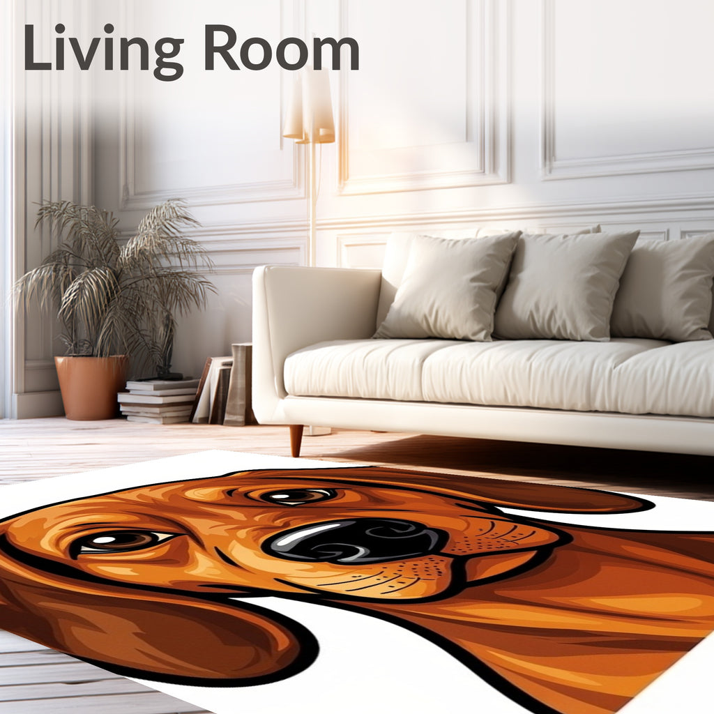 Friendly Brown Dog Expressive Eyes Rug