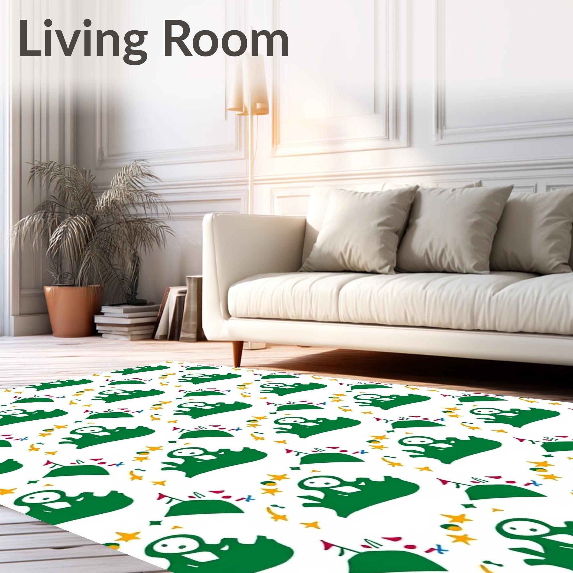 Green Landscape Stars and Flags Rug