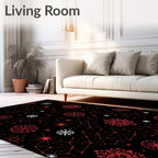 Crimson Snowflake Constellation Medley Rug