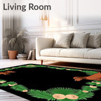 Dachshund Garden Corner Greenery Frame Rug