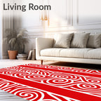 Bold Red Swirl Stripe Rug
