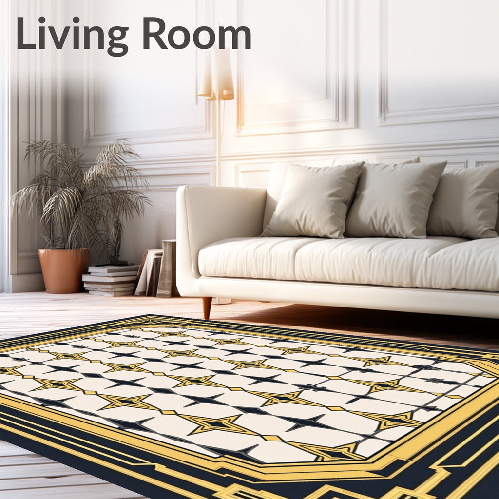 Art Deco Geometric Starburst Arrangement Rug