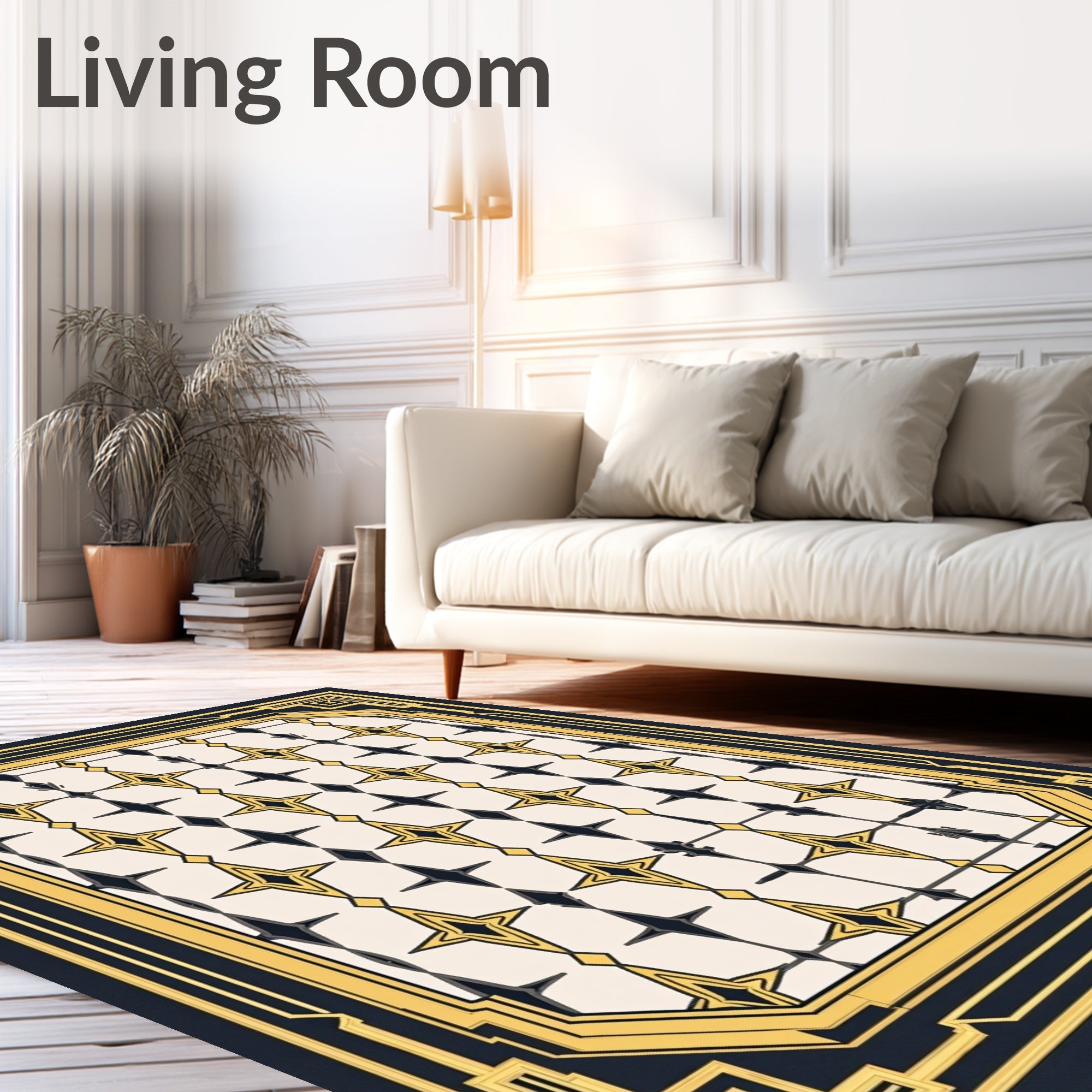 Art Deco Geometric Starburst Arrangement Rug