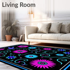 Vibrant Hummingbirds and Flowers Collection Rug