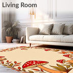 Whimsical Fox and Mushroom Autumn Border Rug