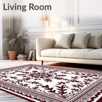 Crimson Vine Scrollwork Centered Medallion Rug