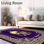 Royal Purple Gold Helmet Emblem Rug
