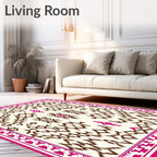 Crimson and Brown Tribal Diamond Rug
