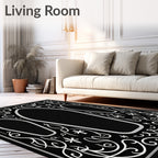 Gothic Black Silver Coffin Trio Rug