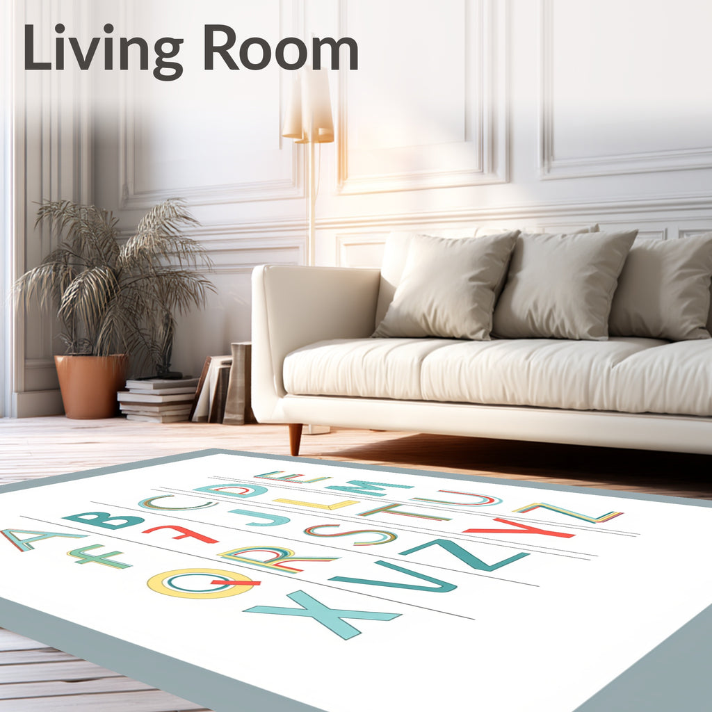 Modern Alphabet Stripes Rug