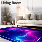 Cosmic Pink Blue Nebula Swirl Rug