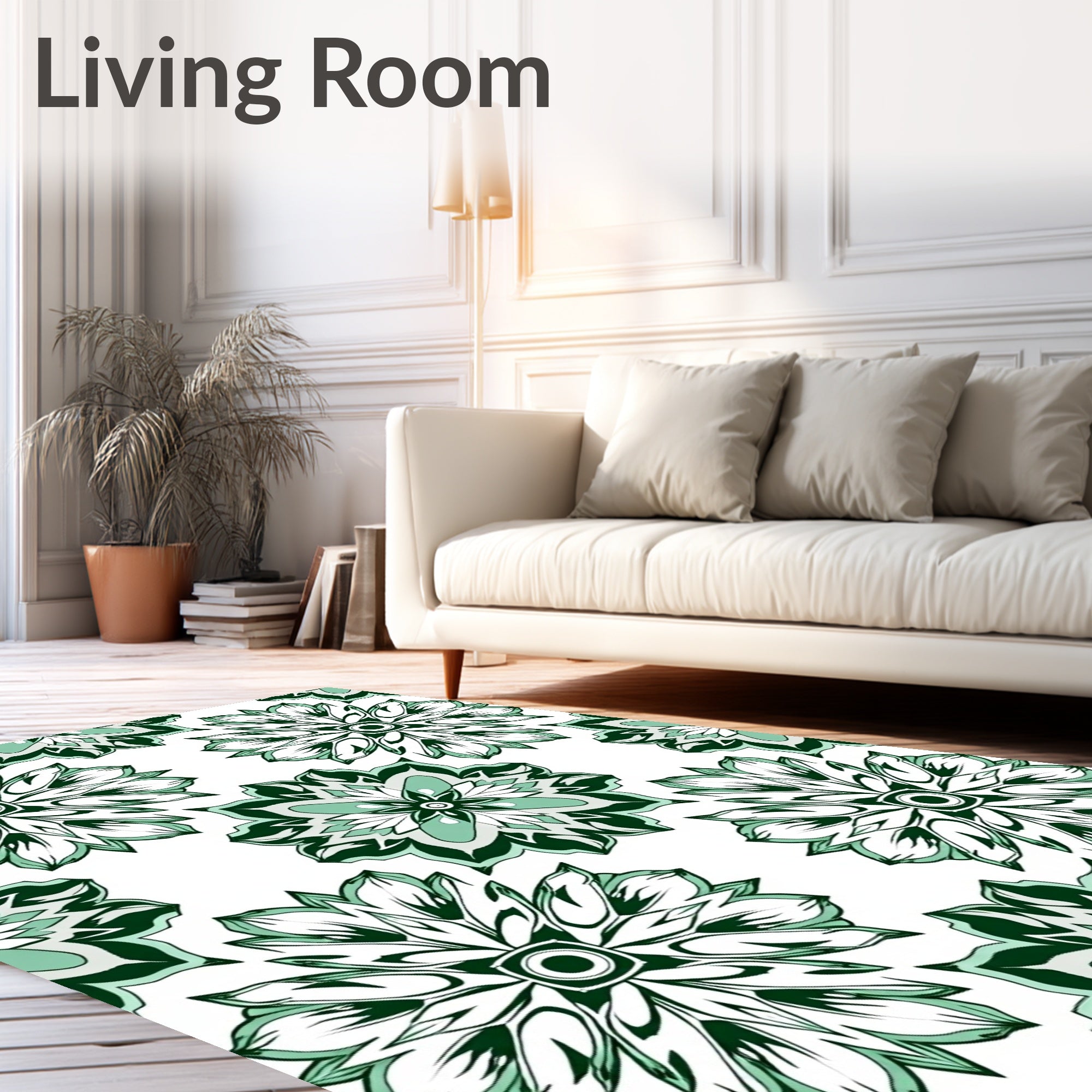 Jasmine Bloom Mandala Green Rug