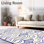 Blue Fish Aquatic Marine Life Rug