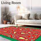 Crimson Yellow Trophies Swirl Harmony Rug