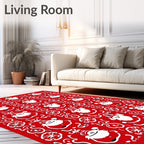 Red And White Santa Claus Holiday Rug