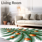 Green Fir Tree with Copper Ornaments Rug