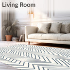 Hand Drawn Slate Zigzag Chevron Rug