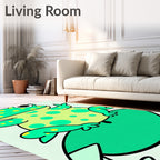 Playful Green Polka Dot Frog Rug