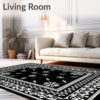 Black and White Snowflake Medallion Rug