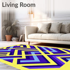 Vibrant Geometric Chevron Maze Rug