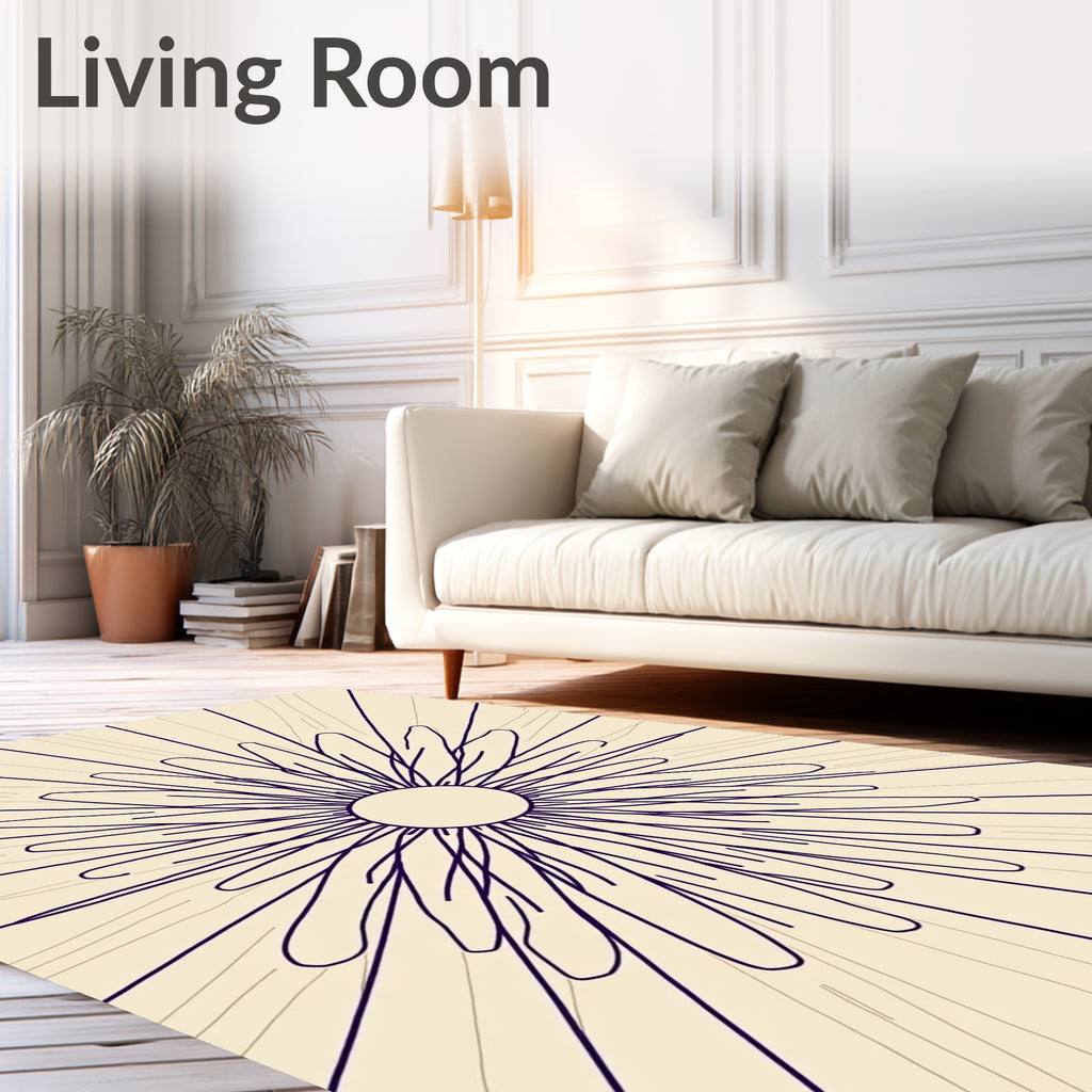 Radiant Purple Sunburst Outline Rug