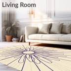 Radiant Purple Sunburst Outline Rug