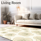 Pale Yellow Swirling Floral Bloom Rug