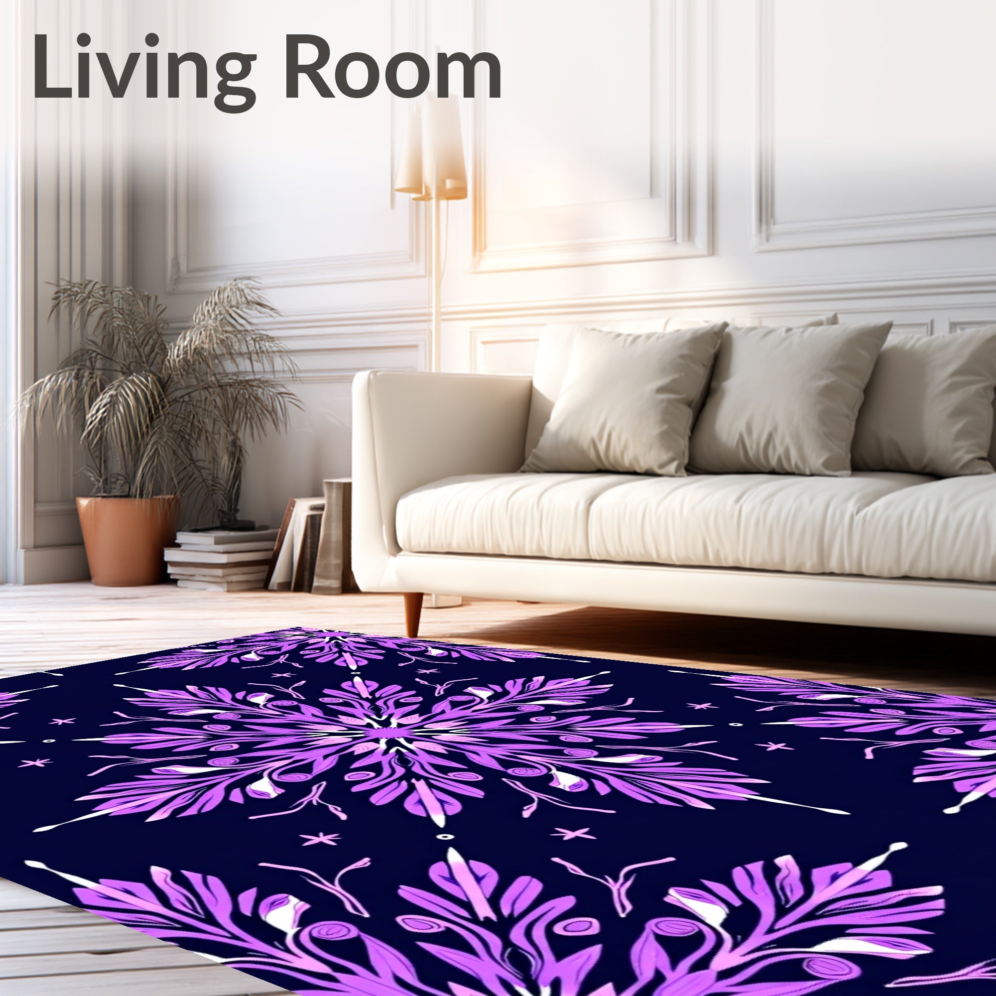 Violet Snowflake Starburst Medallion Rug