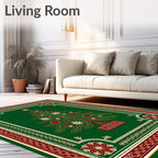 Emerald Green Christmas Tree Medallion Rug