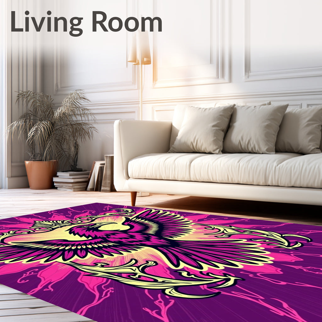 Majestic Pink Eagle Crest Rug