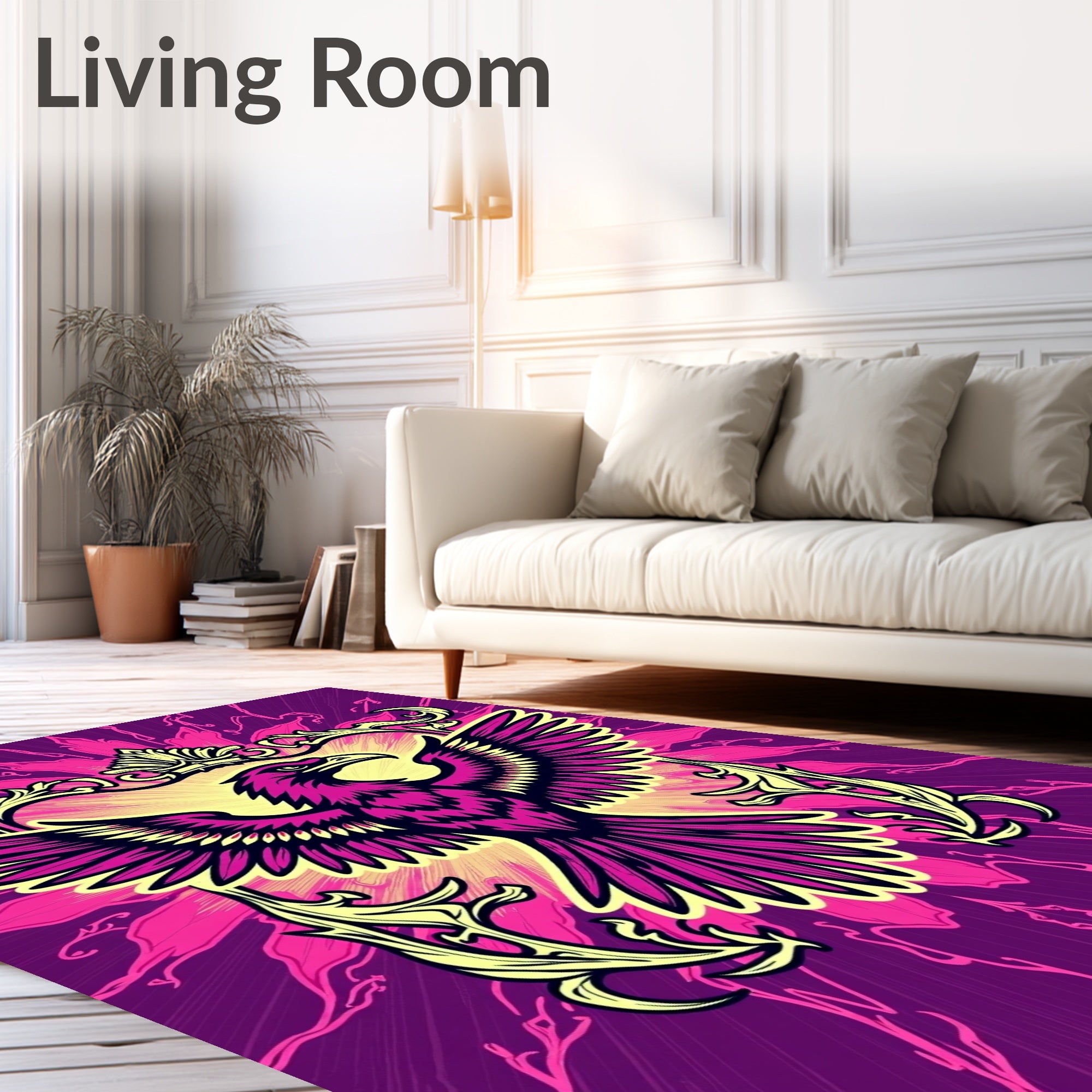 Majestic Pink Eagle Crest Rug
