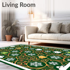 Whimsical Frogs Snowflakes Swirls Rug