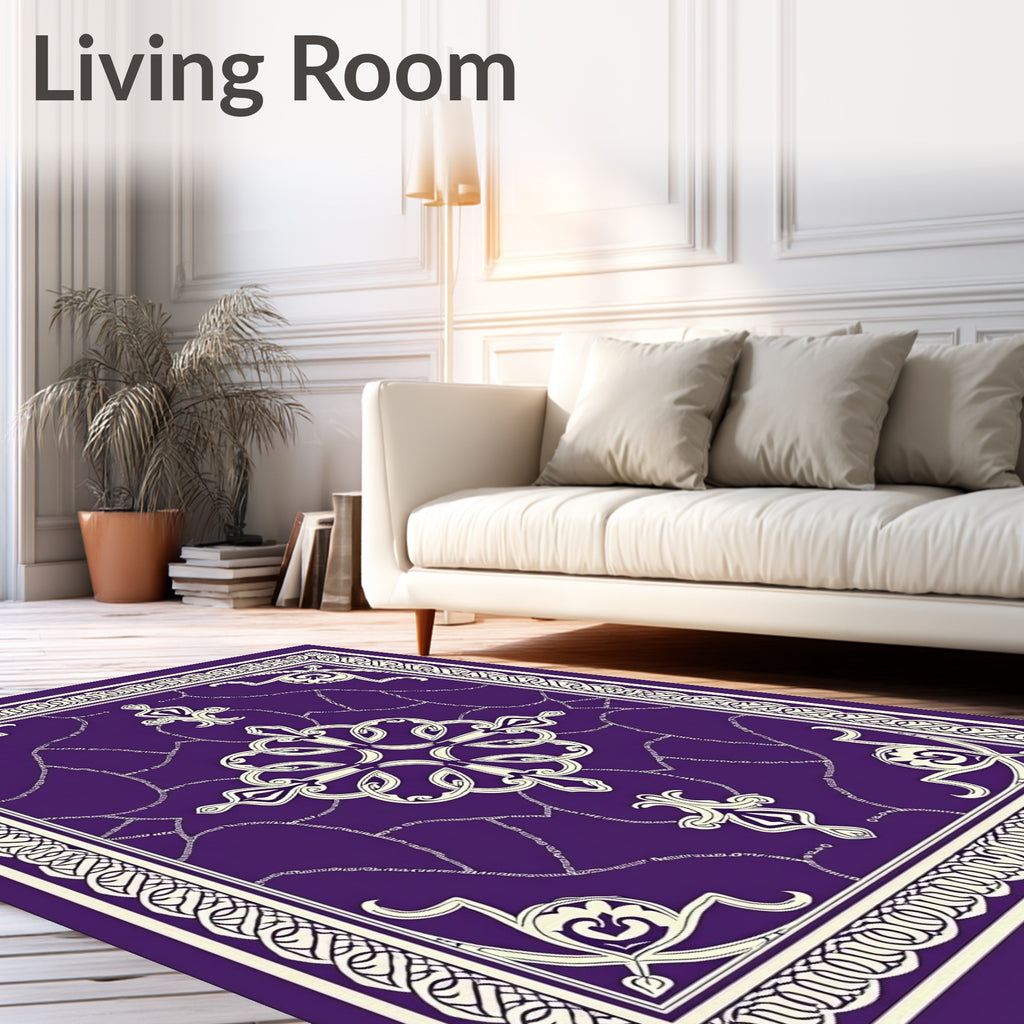Regal Lavender Ornate Medallion Rug