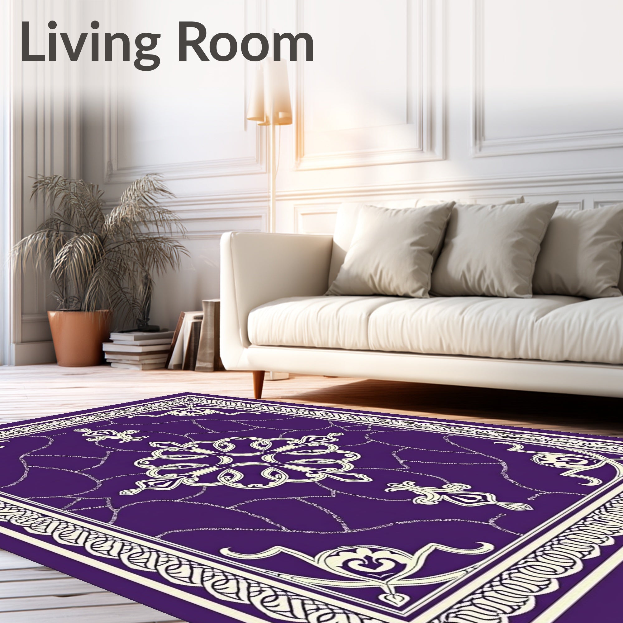 Regal Lavender Ornate Medallion Rug