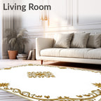 Golden Floral Garland Border Rug