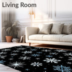 Winter White Blue Snowflake Scatter Rug