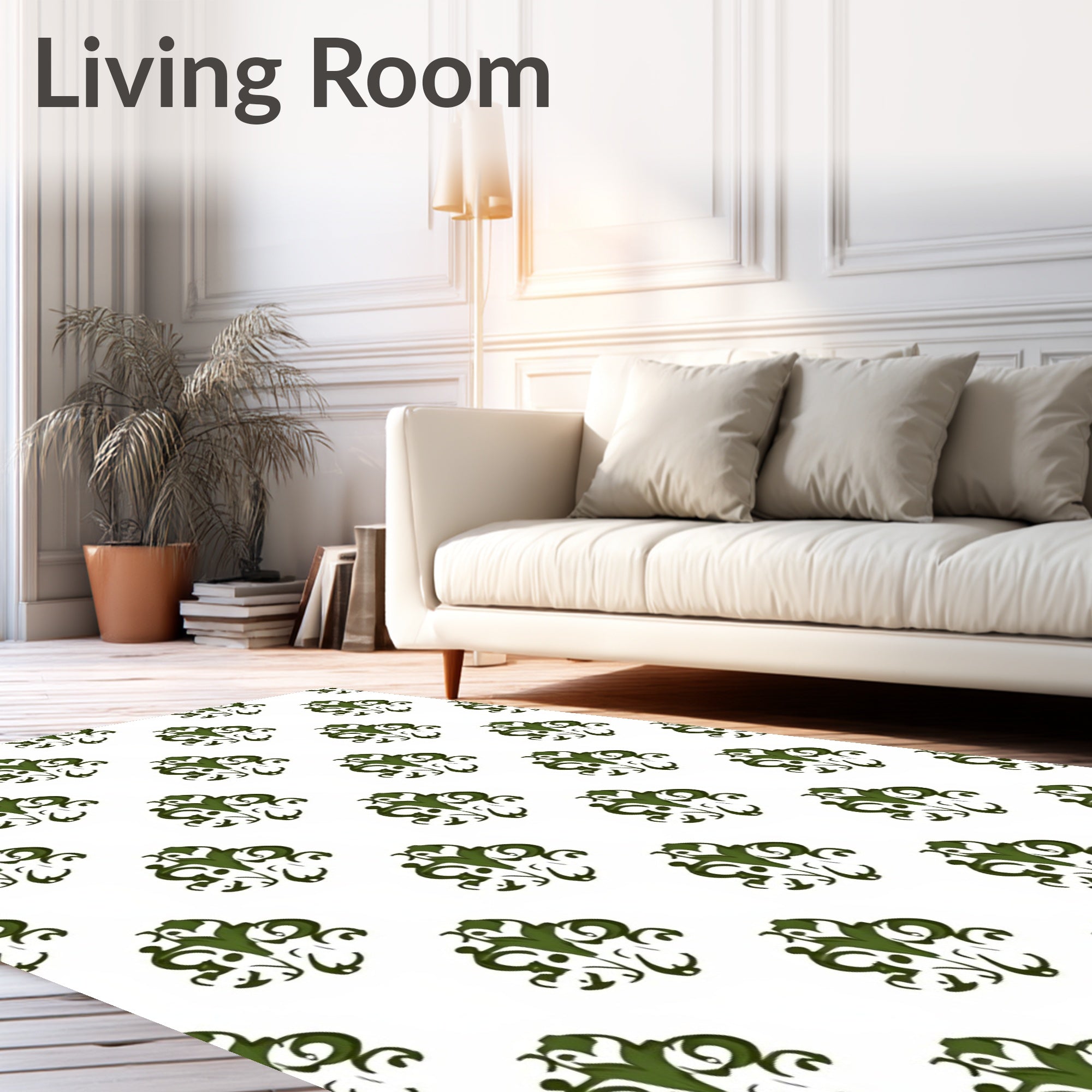 Dark Forest Scrollwork Medallion Rug