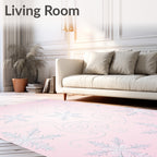 Pale Pink Snowflake Swirl Garden Rug