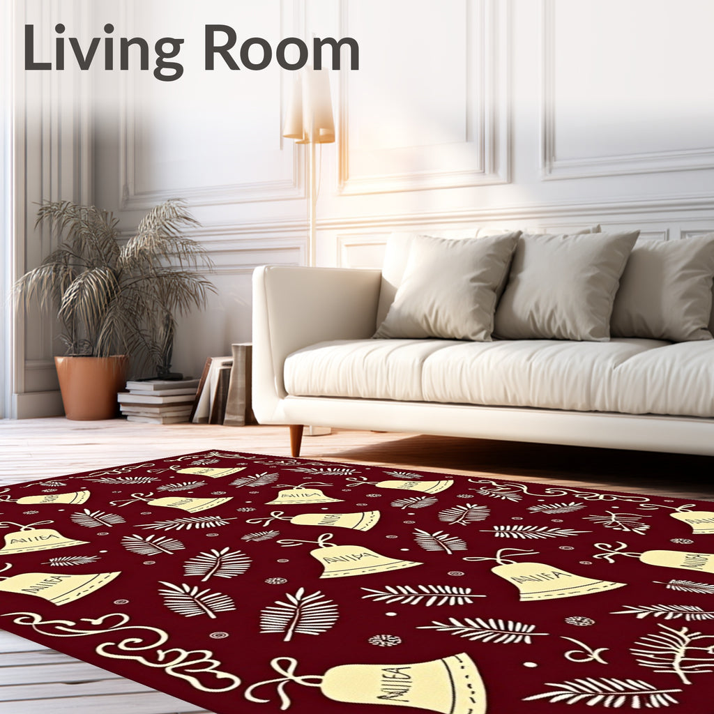 Burgundy Bell Fern Border Medley Rug