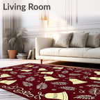 Burgundy Bell Fern Border Medley Rug