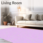 Lavender White Swirl Vine Rug