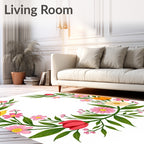 Whimsical Floral Wreath Garden Rug