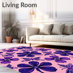 Purple Flowers and Butterflies Garden Rug