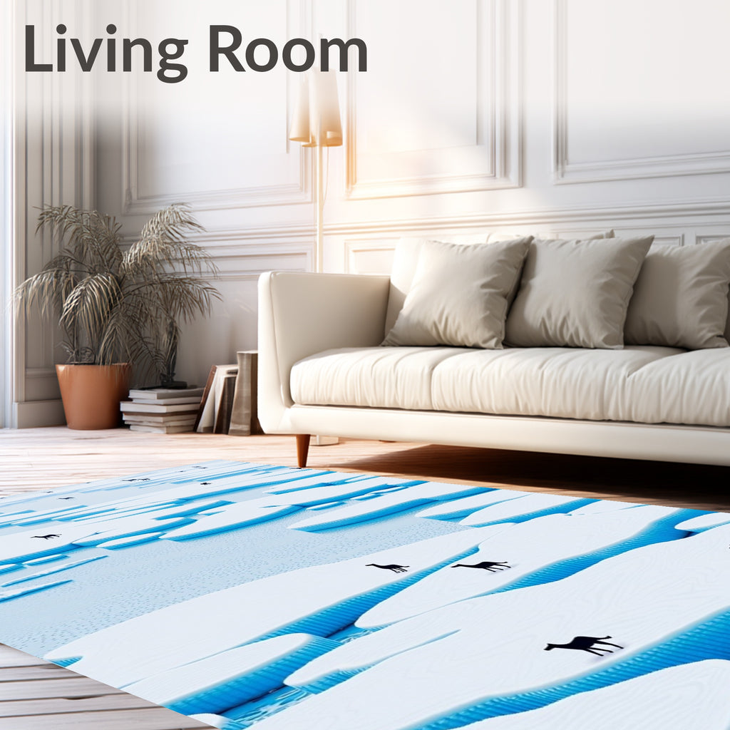 Arctic Ice Floes Black Canine Scape Rug