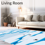Arctic Ice Floes Black Canine Scape Rug